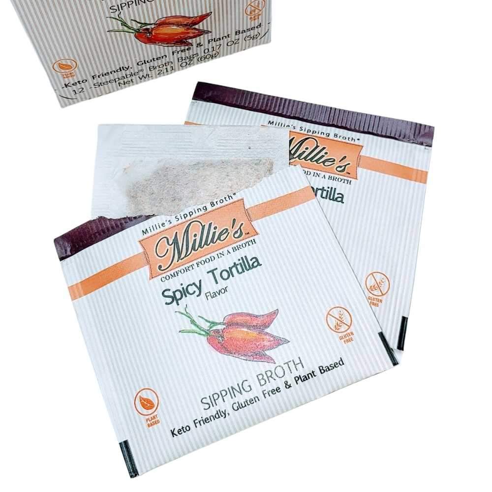 Millie's Spicy Tortilla Sipping Broth - 6 Box C A S E - 12 Count (72 Servings)