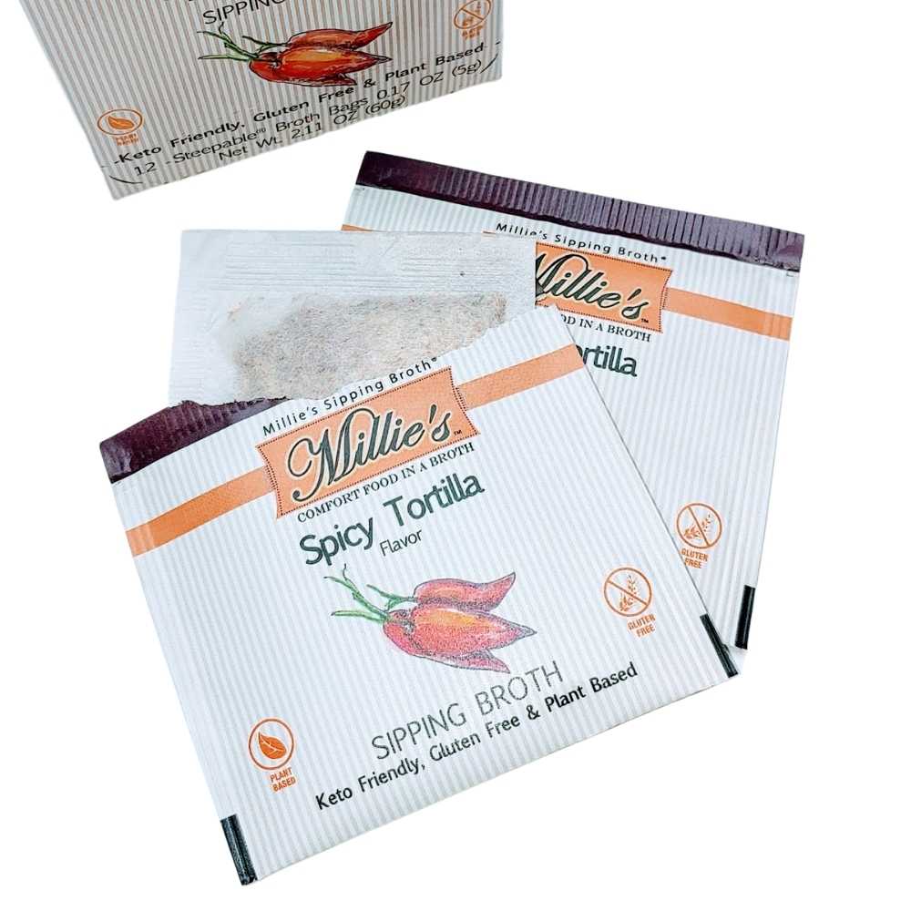 Millie's Spicy Tortilla Sipping Broth  -3 Box Value Pack- 36 Servings