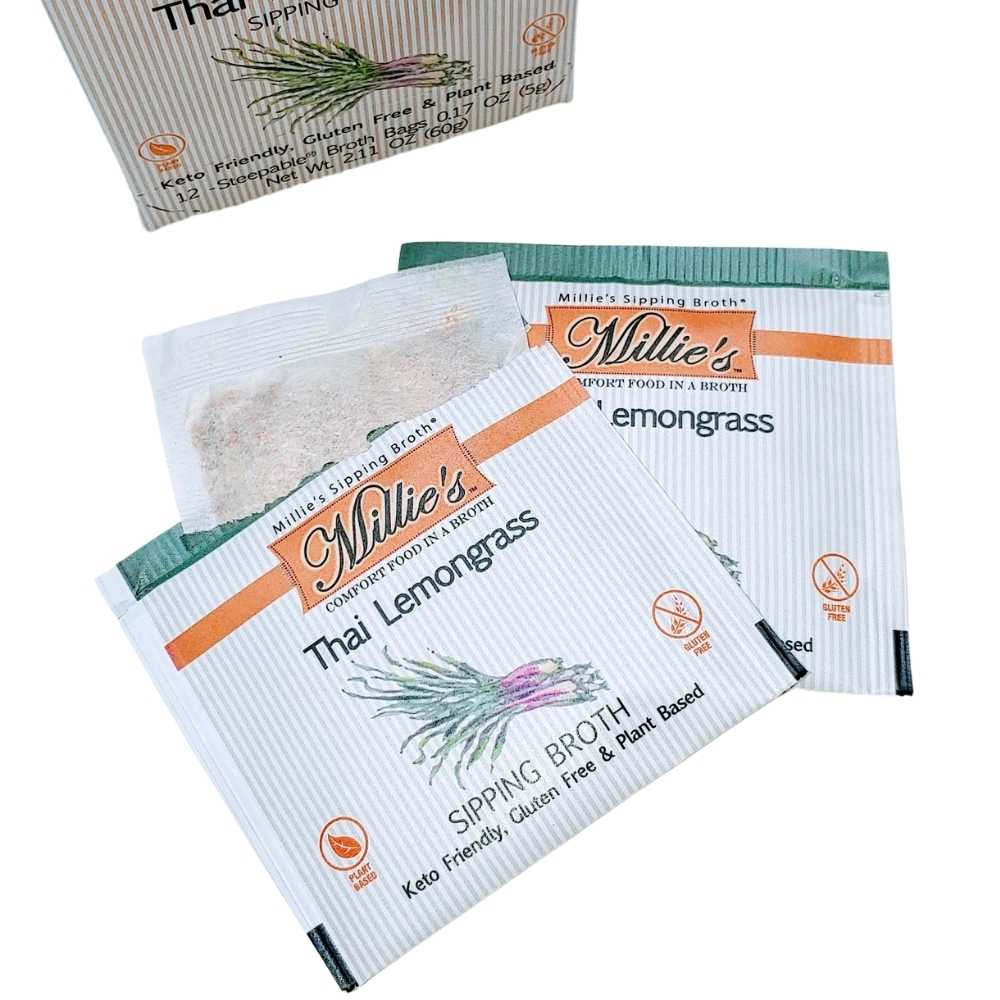 Millie's Thai Lemongrass Sipping Broth -3 Box Value Pack- 36 Servings