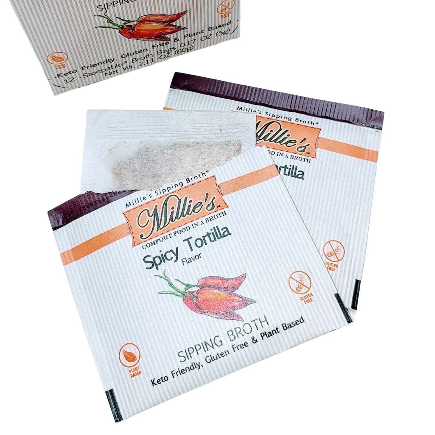 Millie's Spicy Tortilla Sipping Broth  6 box CASE [72 Total Servings] - C A S E